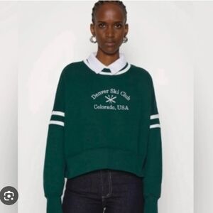 Abercrombie And Fitch Soft Collection Green Denver Ski Club Women's Sweater